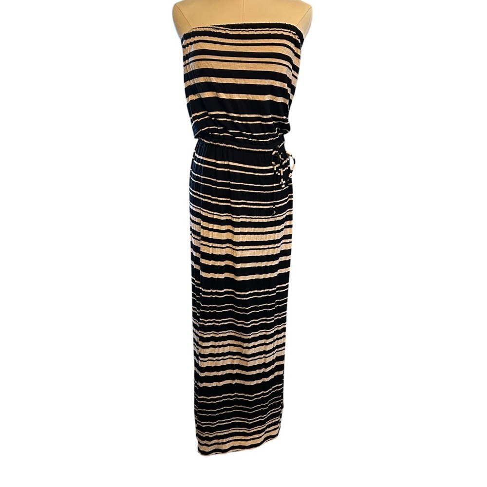 J Crew Strapless Striped Dress XS Beachy Travel Casual Stretchy - Picture 2 of 6